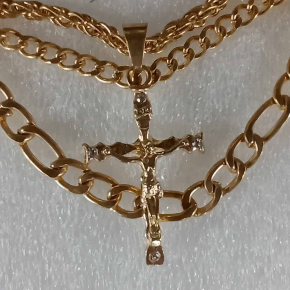 Men's 3 Strand Gold Tone Chain #A356